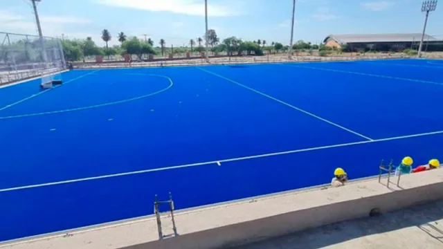 Todo listo para la inauguración de una moderna cancha de hockey con la presencia de Las Leonas y Los Leones (y seleccionados de Inglaterra y Países Bajos)